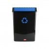 Balde Reciclagem com Tampa Basculante Preto / Azul 50L 40.5X33.5X57.5cm