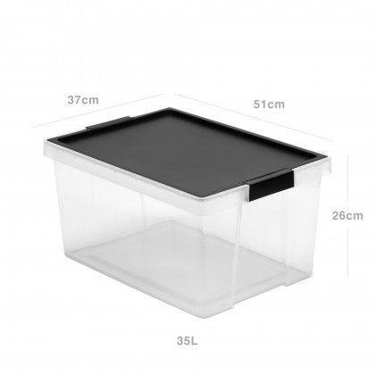 Caixa Multiusos Plstica New Preto 35L 37X51X26cm