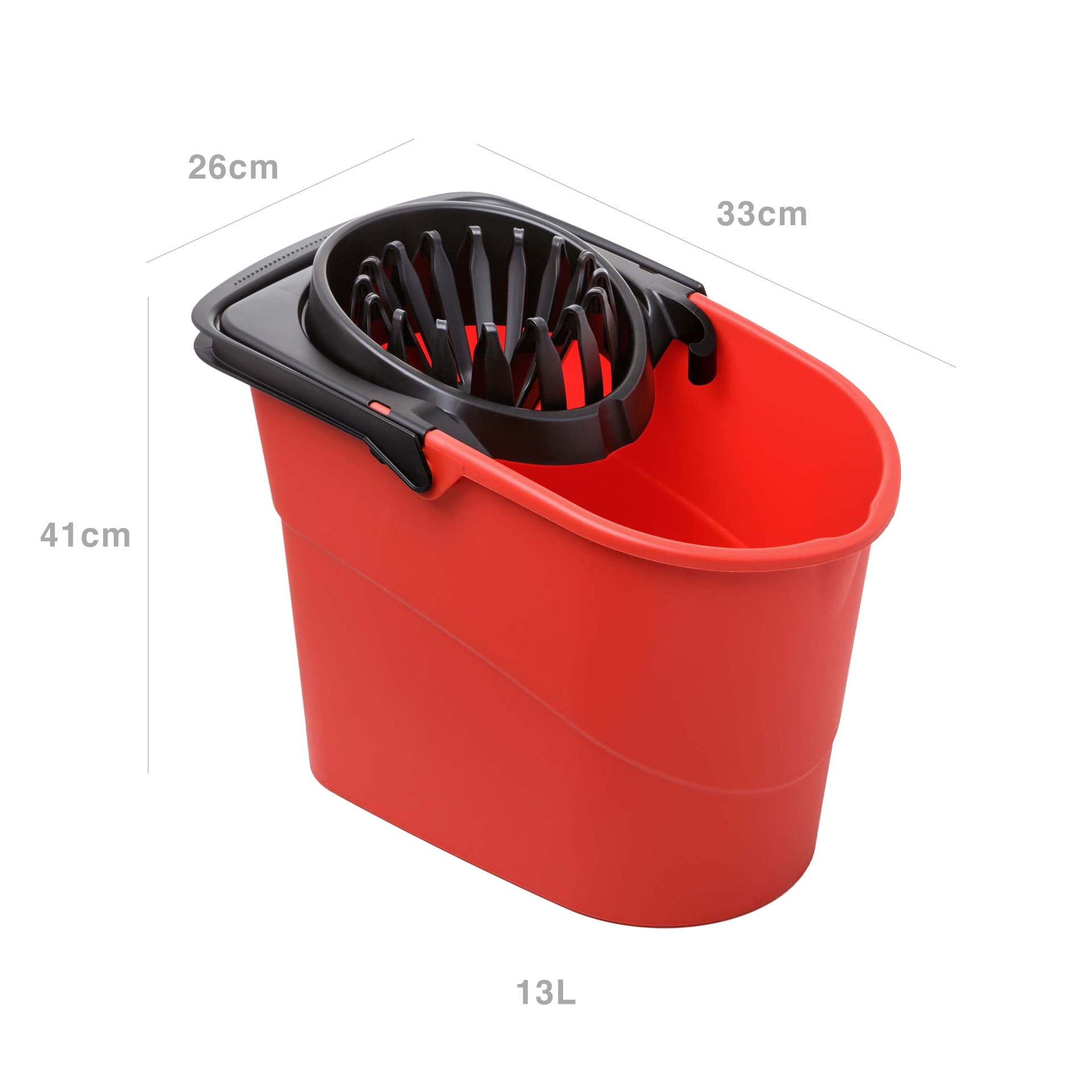 Balde com Espremedor Spider Vermelho 13L 26X41X33cm