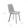Cadeira Almofadada Cinza 53X45X89cm