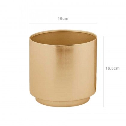 Vaso Decorativo Metal Dourado 18X16.5cm