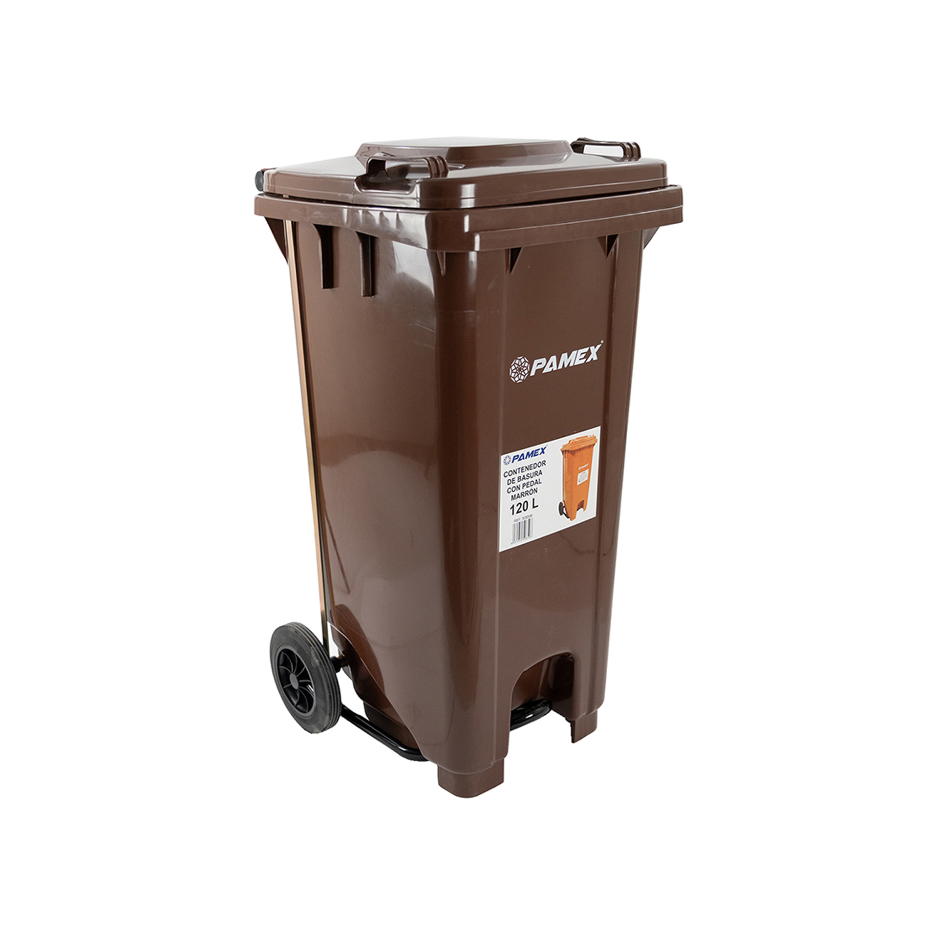 Contentor Lixo Castanho 120L 55X47X96cm