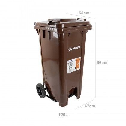 Contentor Lixo Castanho 120L 55X47X96cm