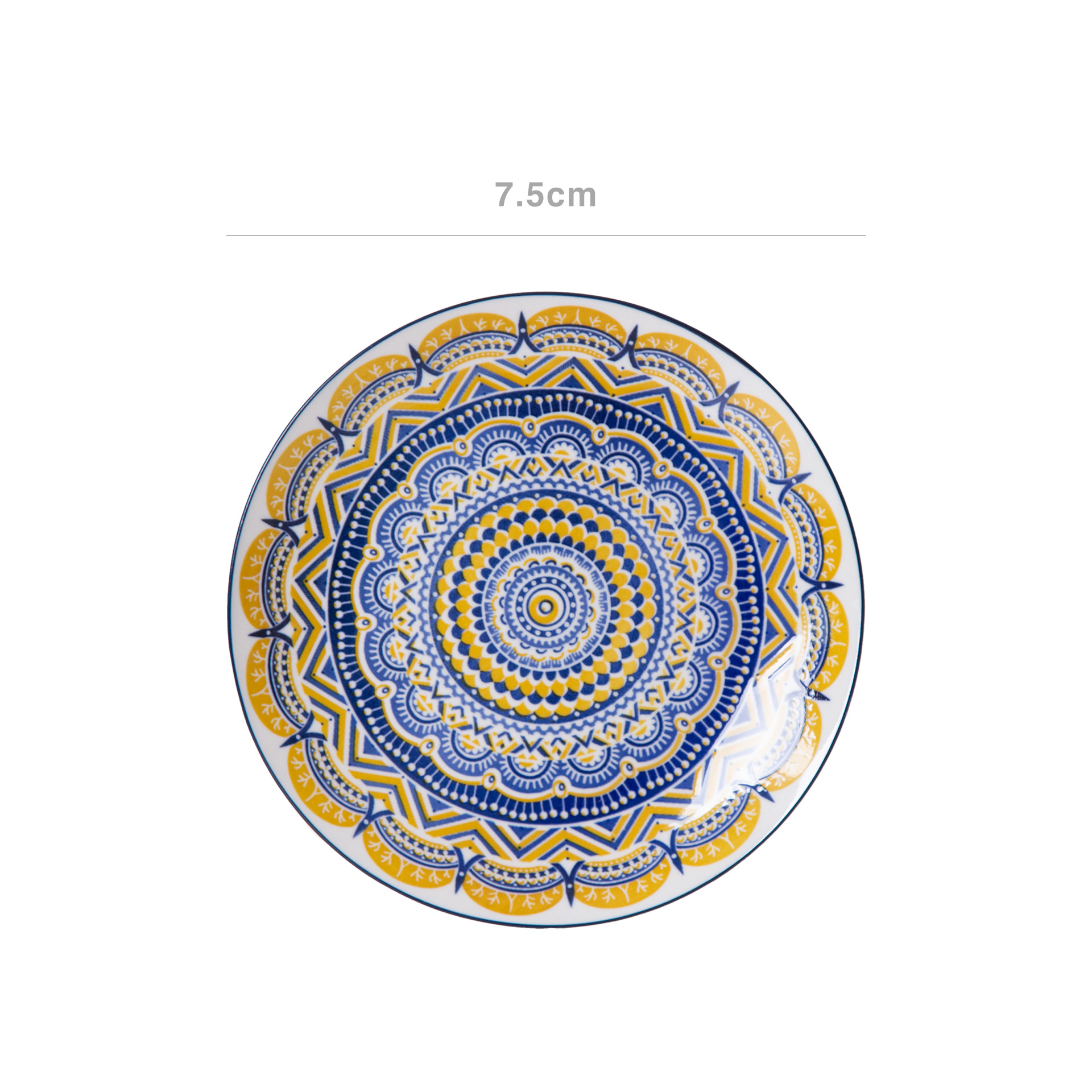 Prato Sobremesa Padrão Amarelo 7.5cm