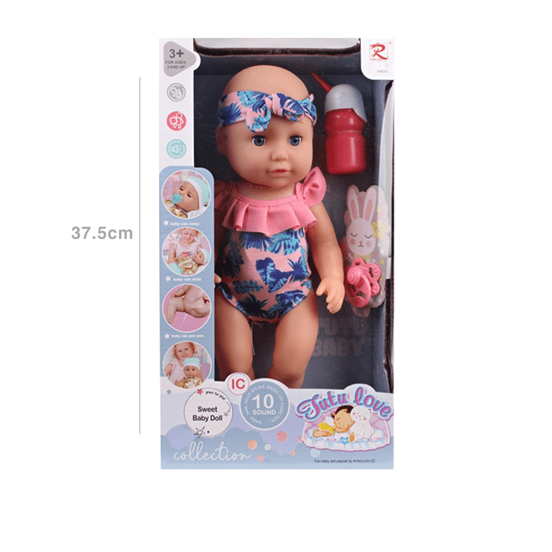Boneca 10 Sons Tutu Love 37.5X11X20.5cm