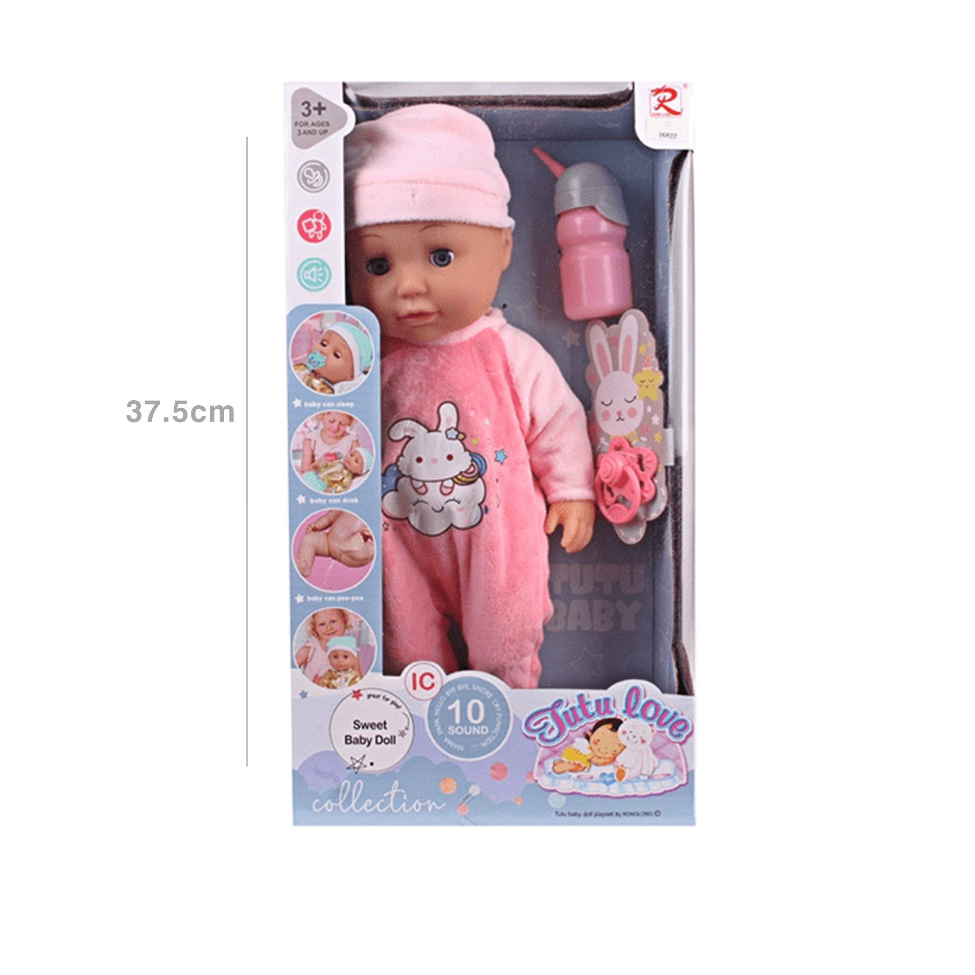 Boneca 10 Sons Tutu Love 37.5X11X20cm
