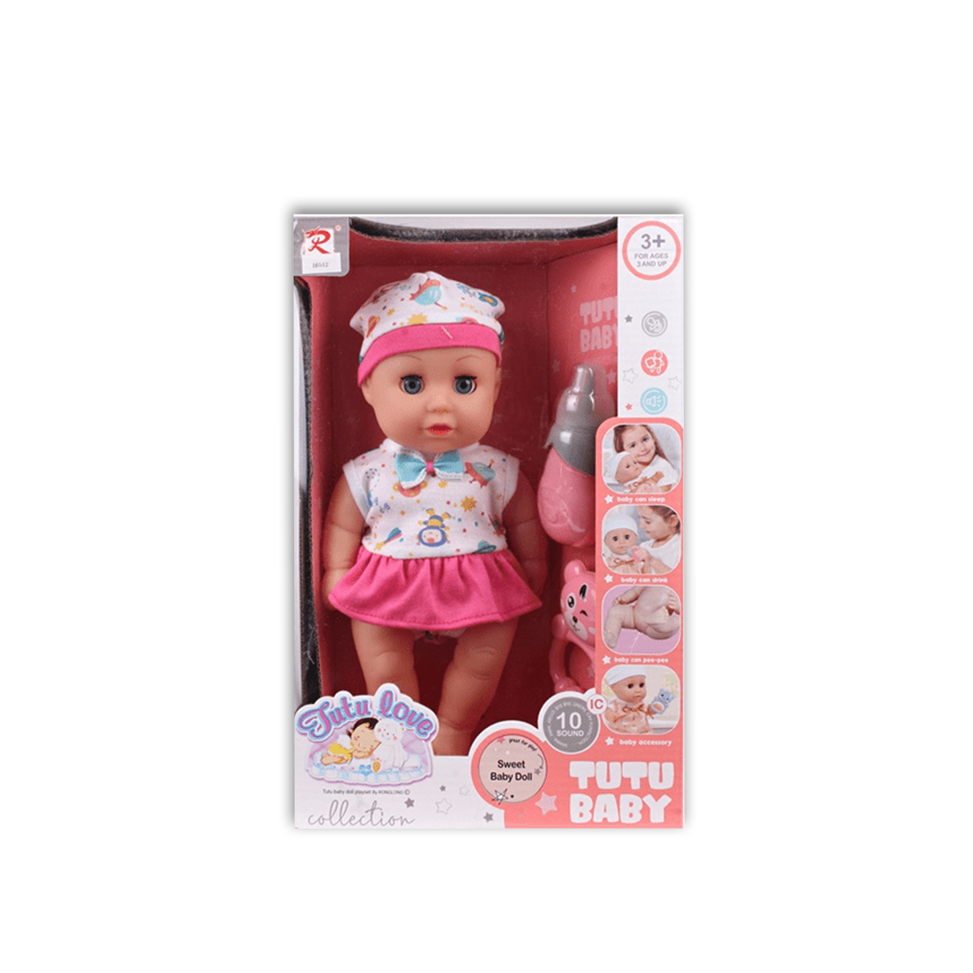 Boneca 10 Sons Tutu Baby 32.5X18X11cm
