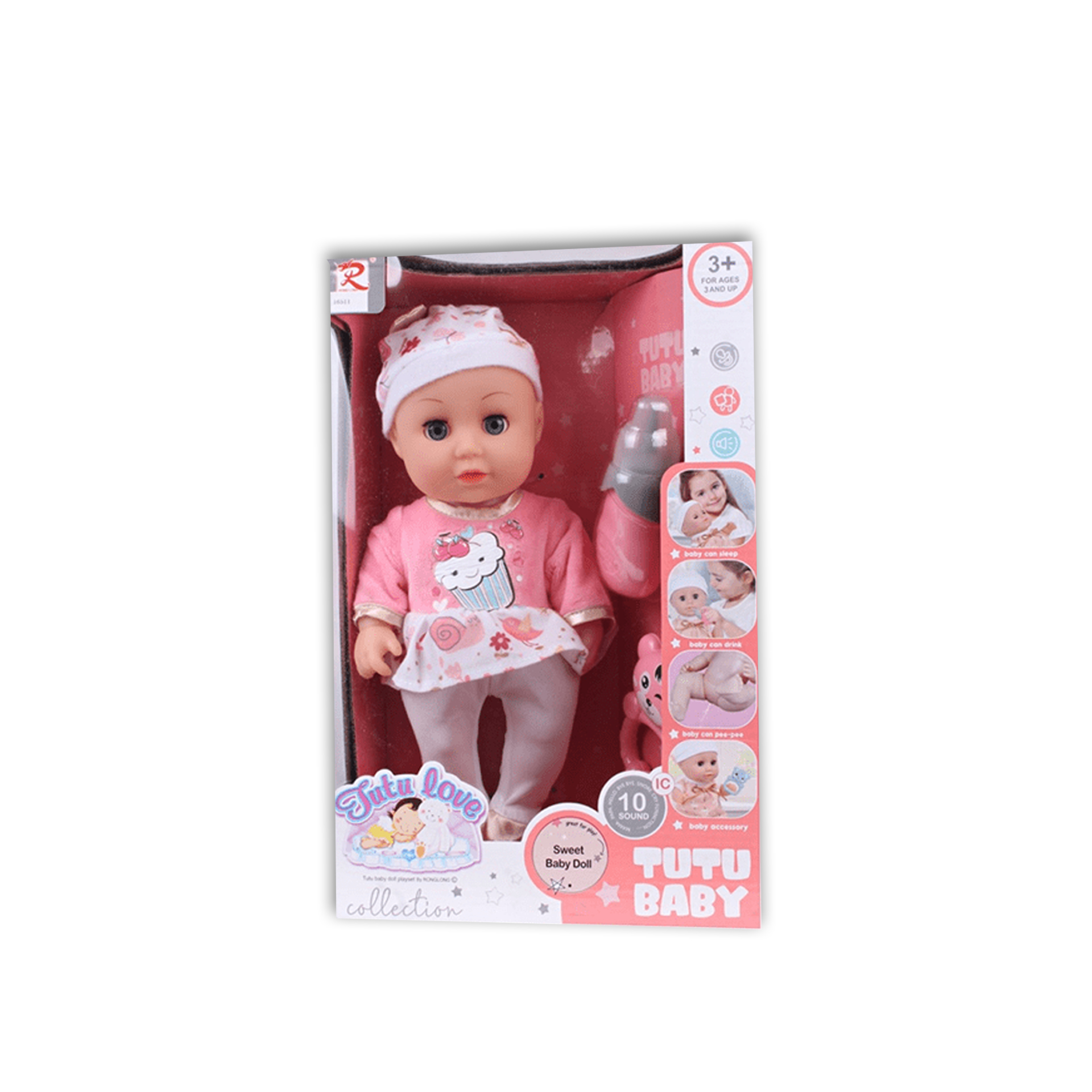 Boneca 10 Sons Tutu Baby 32.5X18X11cm