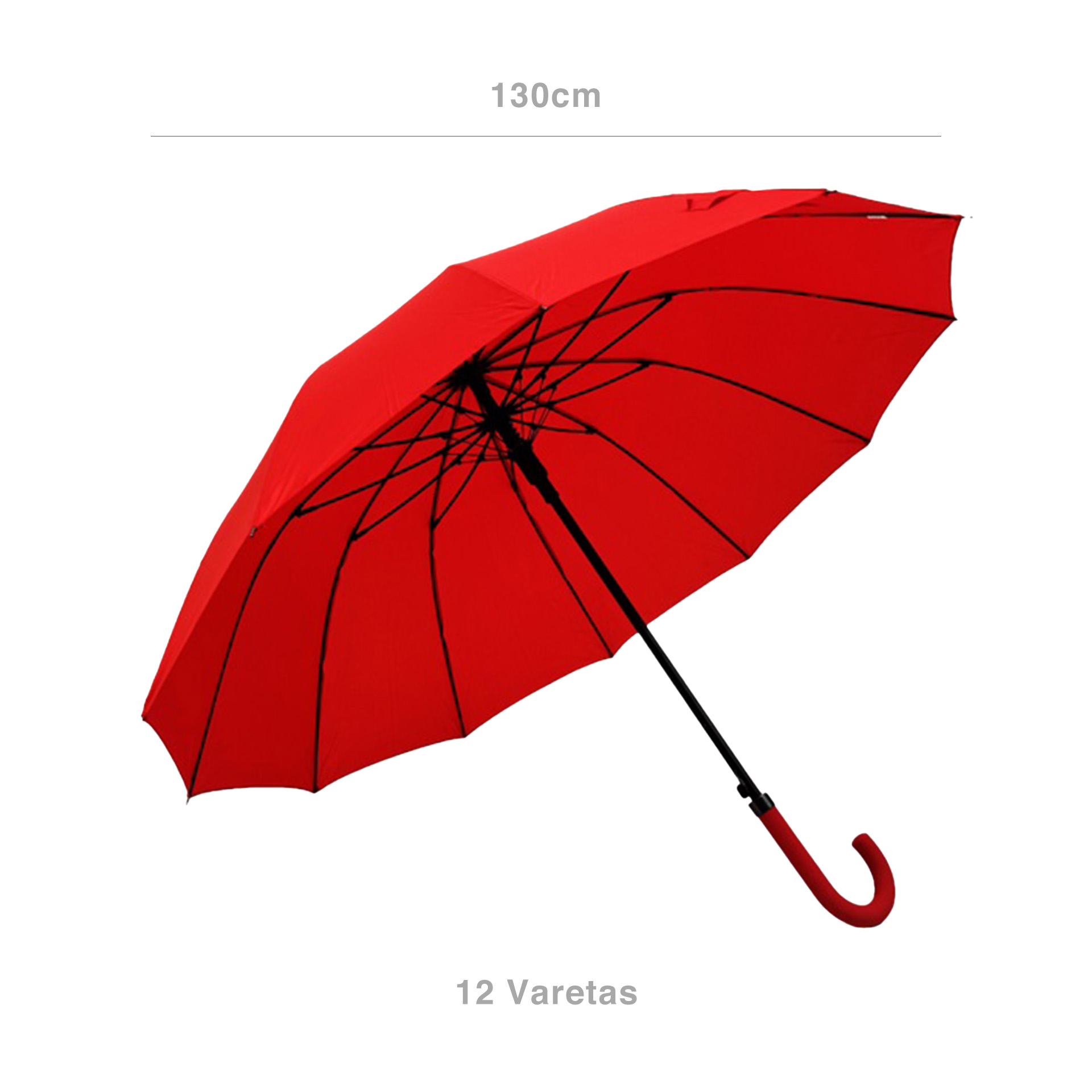 Guarda-Chuva Executive 12 Varas Vermelho 130cm