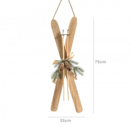 Decora��o Esqui Madeira 72X25cm