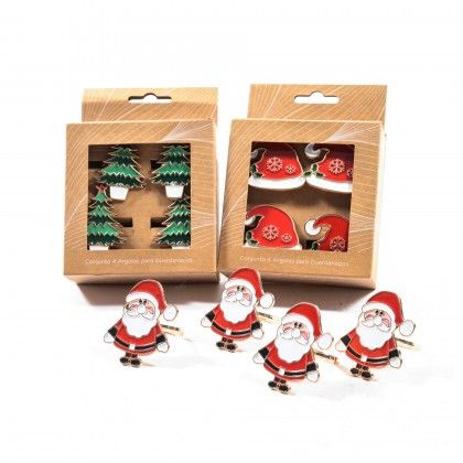 Argolas Guardanapo Natal Multicor 5X5cm Pack 4 Argolas Guardanapo Natal Multicor 5X5cm Pack 4