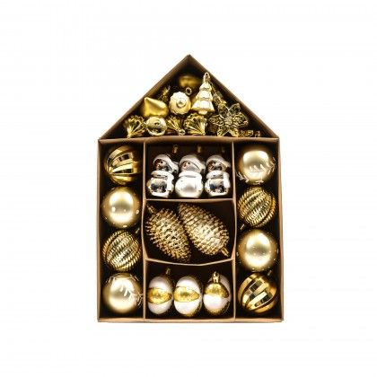 Conjunto 27 Bolas Sortidas Dourado 23.5X34.5cm