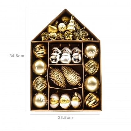 Conjunto 27 Bolas Sortidas Dourado 23.5X34.5cm