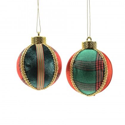 Bola Natal Vermelho/Verde 8X9cm