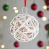 Bola Natal Metal 10 Led Branco 15cm