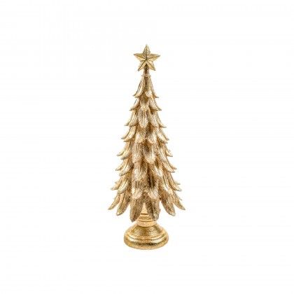 rvore Natal Resina Dourado 15X15X41cm