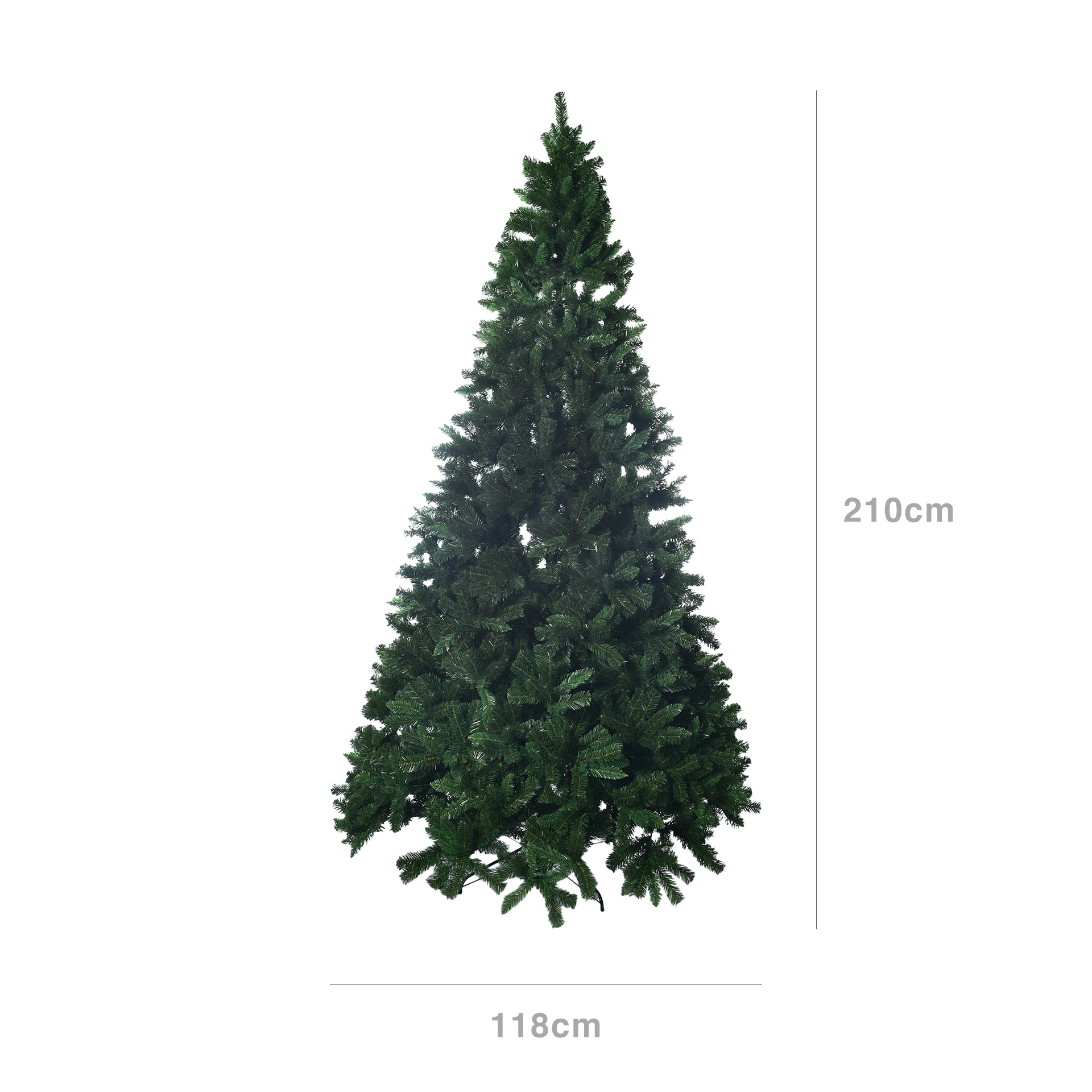 Árvore Natal Redonda Verde 118X210cm