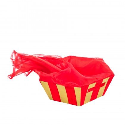 Cesta Natal com Bolsa Tule 37.5X32.5X12cm