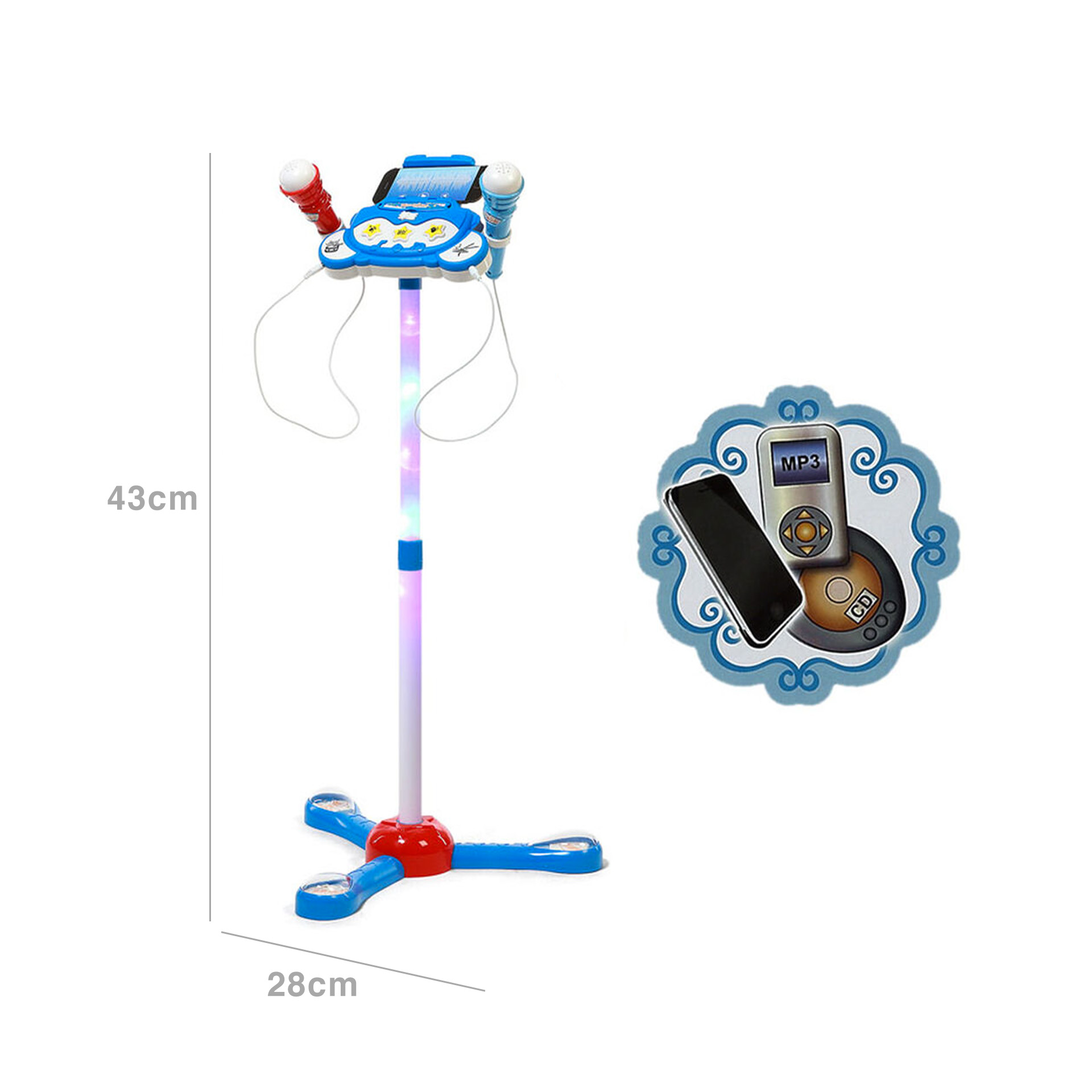 Microfone Karaoke Luz / Som 43X28cm