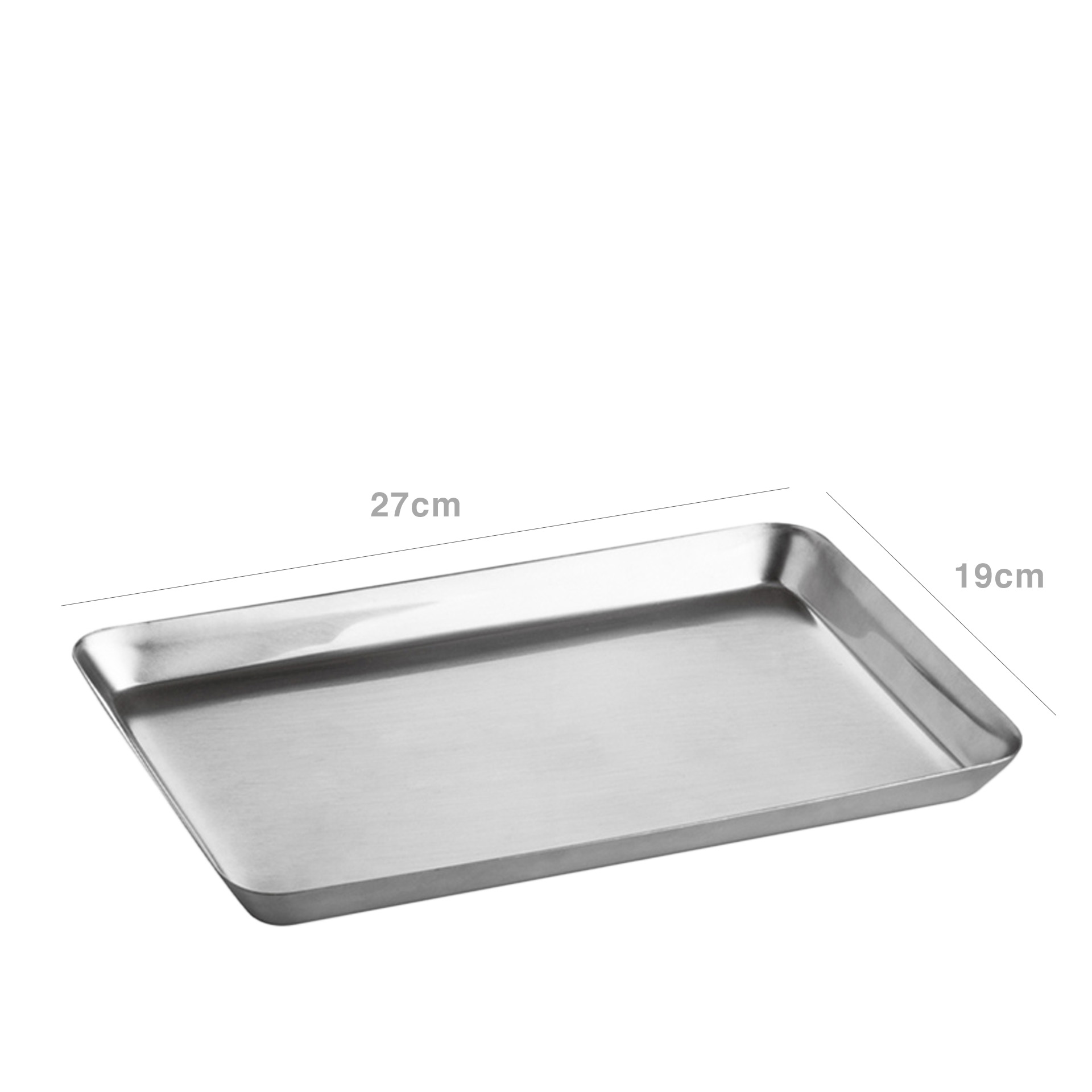 Bandeja Serviço Inox Retangular 27.5X19.5X1cm