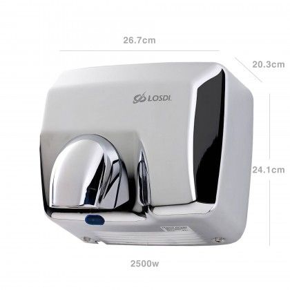 Secador Mãos Óptico Inox Blinder Cinza Brilho 2500W 26.7X20.3X24.1cm Secador Mãos Óptico Inox Blinder Cinza Brilho 2500W 26.7X20.3X24.1cm