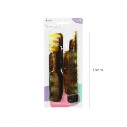 Pentes Cabelo 6 Unidades Castanho 18cm