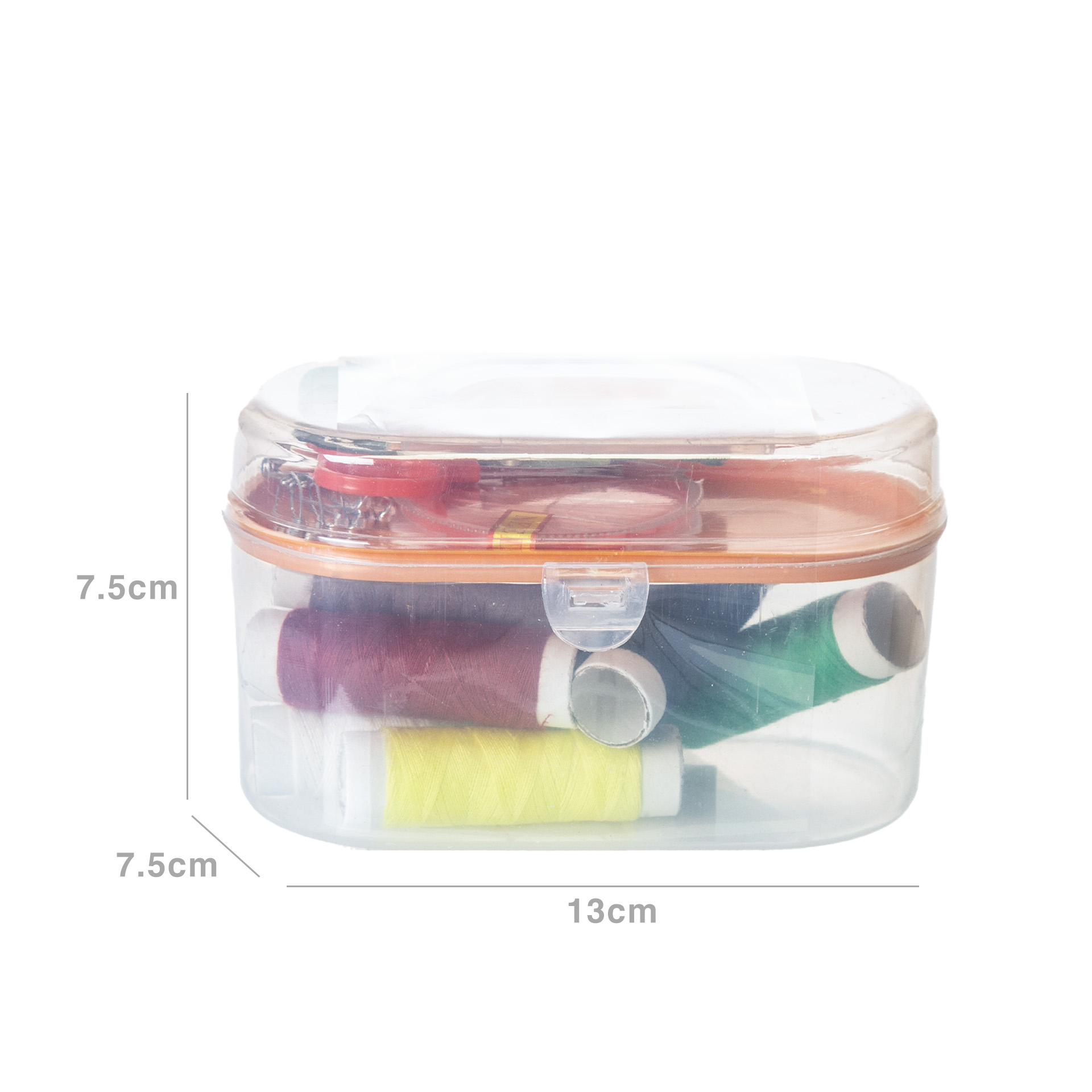 Conjunto Caixa Costura Linhas / Agulhas / Tesoura 13X7.5X7.5cm