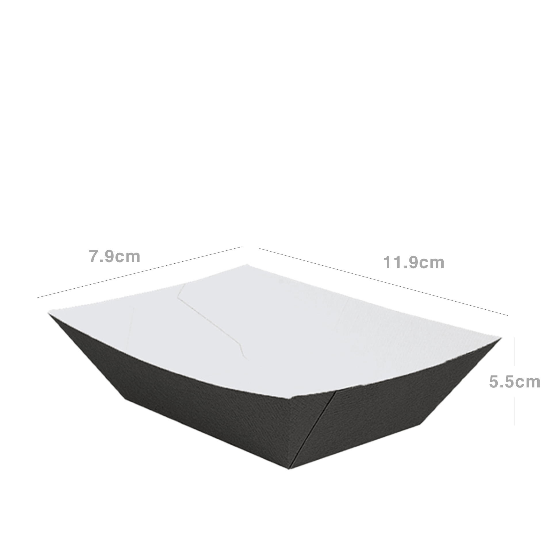 Barqueta Cartão Preto 11.9X7.9X5.5cm Pack 100