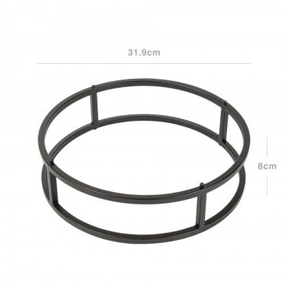 Suporte Buffet Ferro Redondo Preto 31.9X8cm