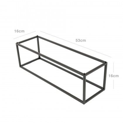 Suporte Buffet Ferro Retangular Preto 53X16.2X16cm