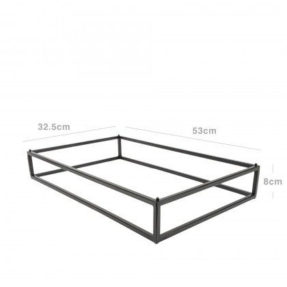 Suporte Buffet Ferro Retangular Preto 53X32.5X8cm