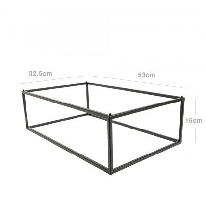 Suporte Buffet Ferro Retangular Preto 53X32.5X16cm