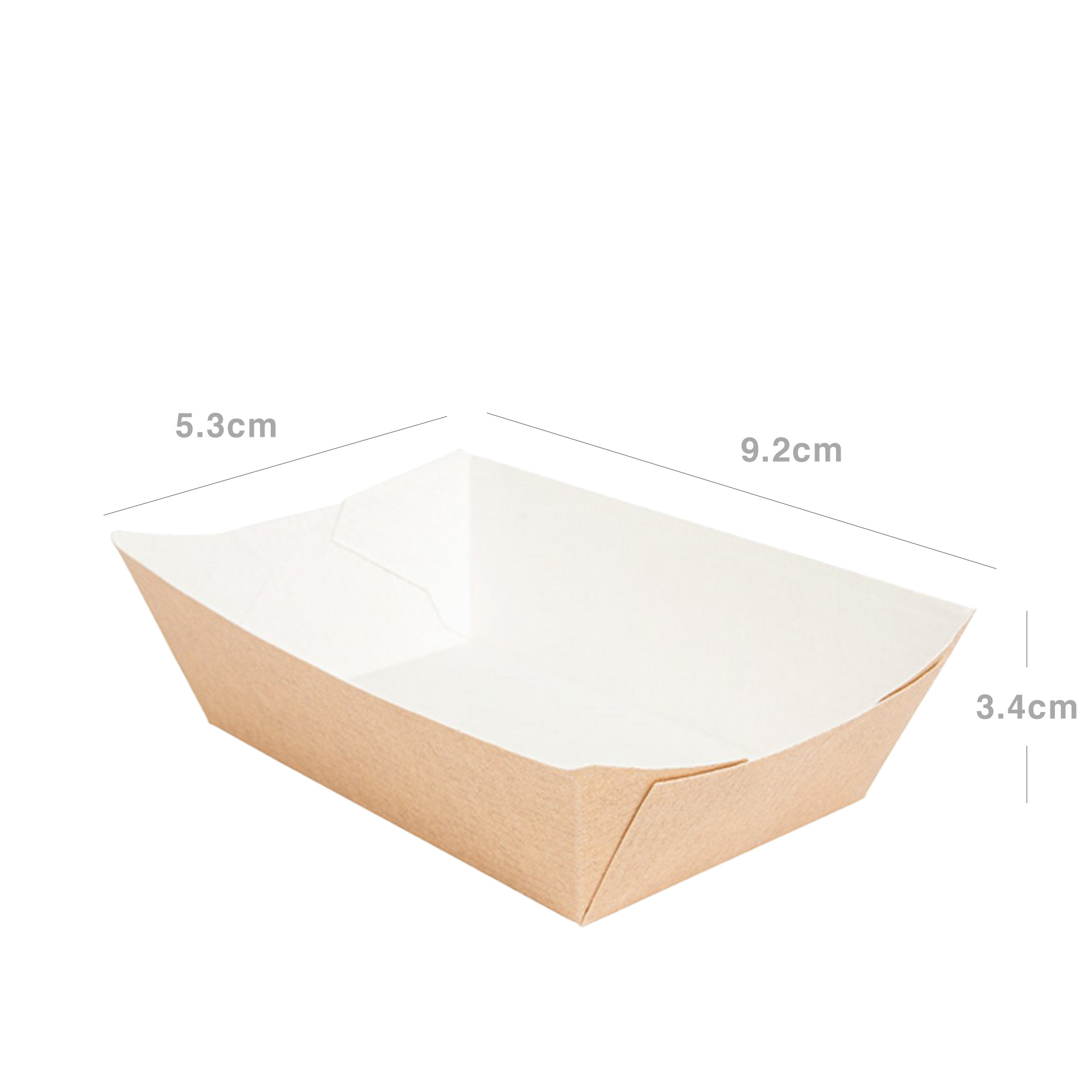 Barqueta Cartão Kraft 9.2X5.3X3.4cm Pack 200