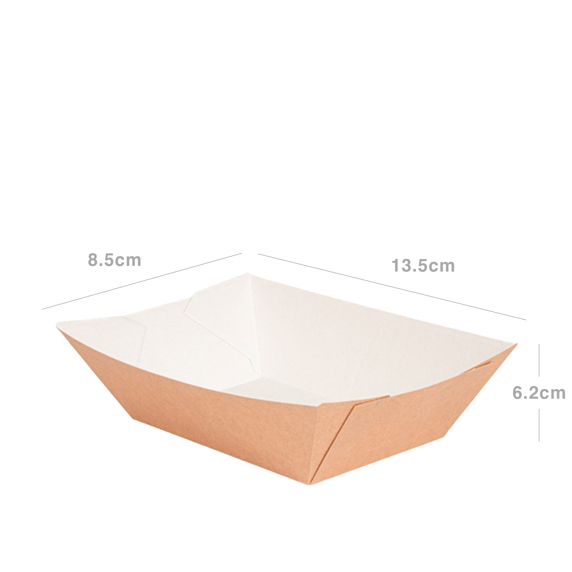 Barqueta Cartão Kraft 13.5X8.5X6.2cm Pack 100