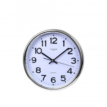 Relgio Parede Timemark Redondo Prateado 34cm