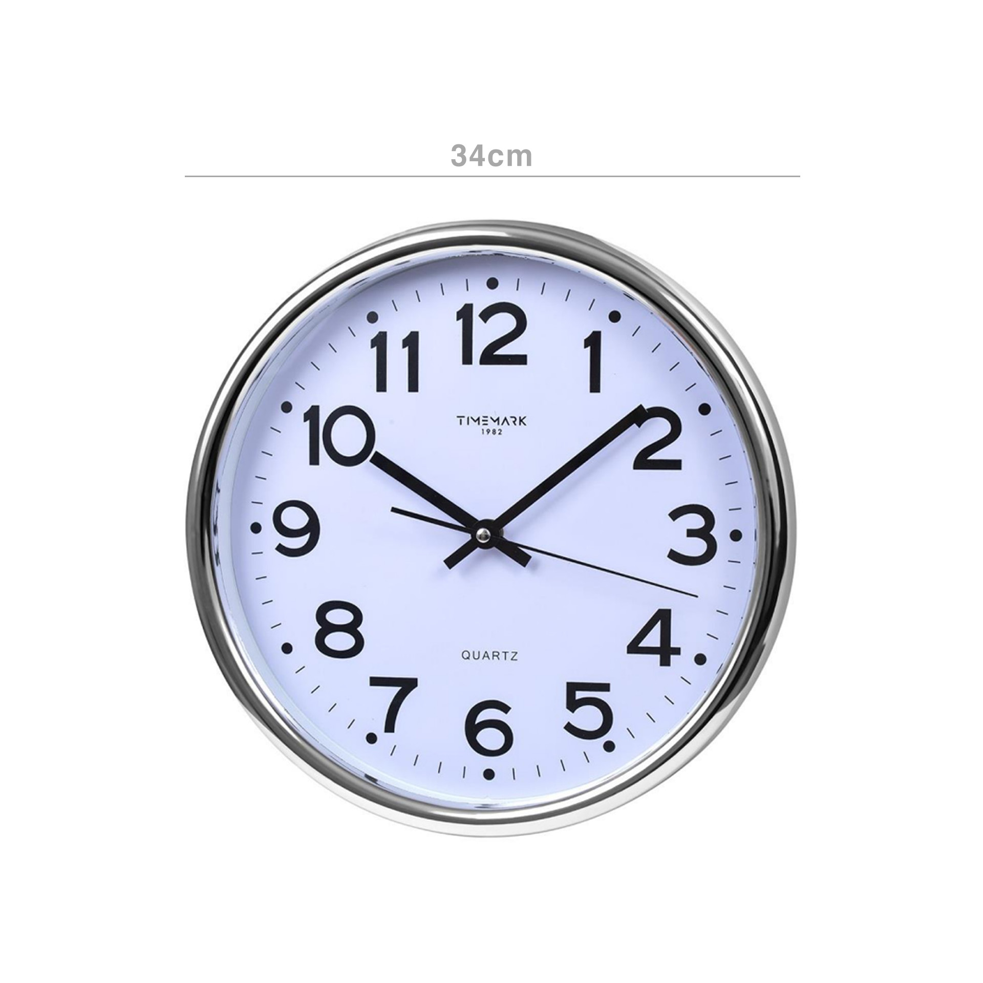 Relógio Parede Timemark Redondo Prateado 34cm