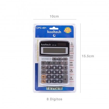 Calculadora Kooltech 8 Dgitos Cinzento 15.5X10cm