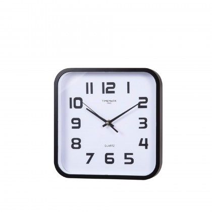 Relgio Parede Timemark Quadrado Sortido Branco / Preto 25X25cm