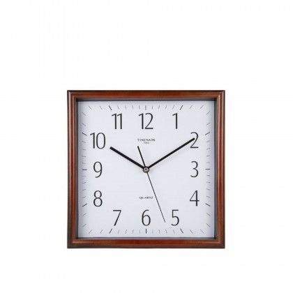 Relgio Parede Timemark Quadrado Castanho 30X30cm