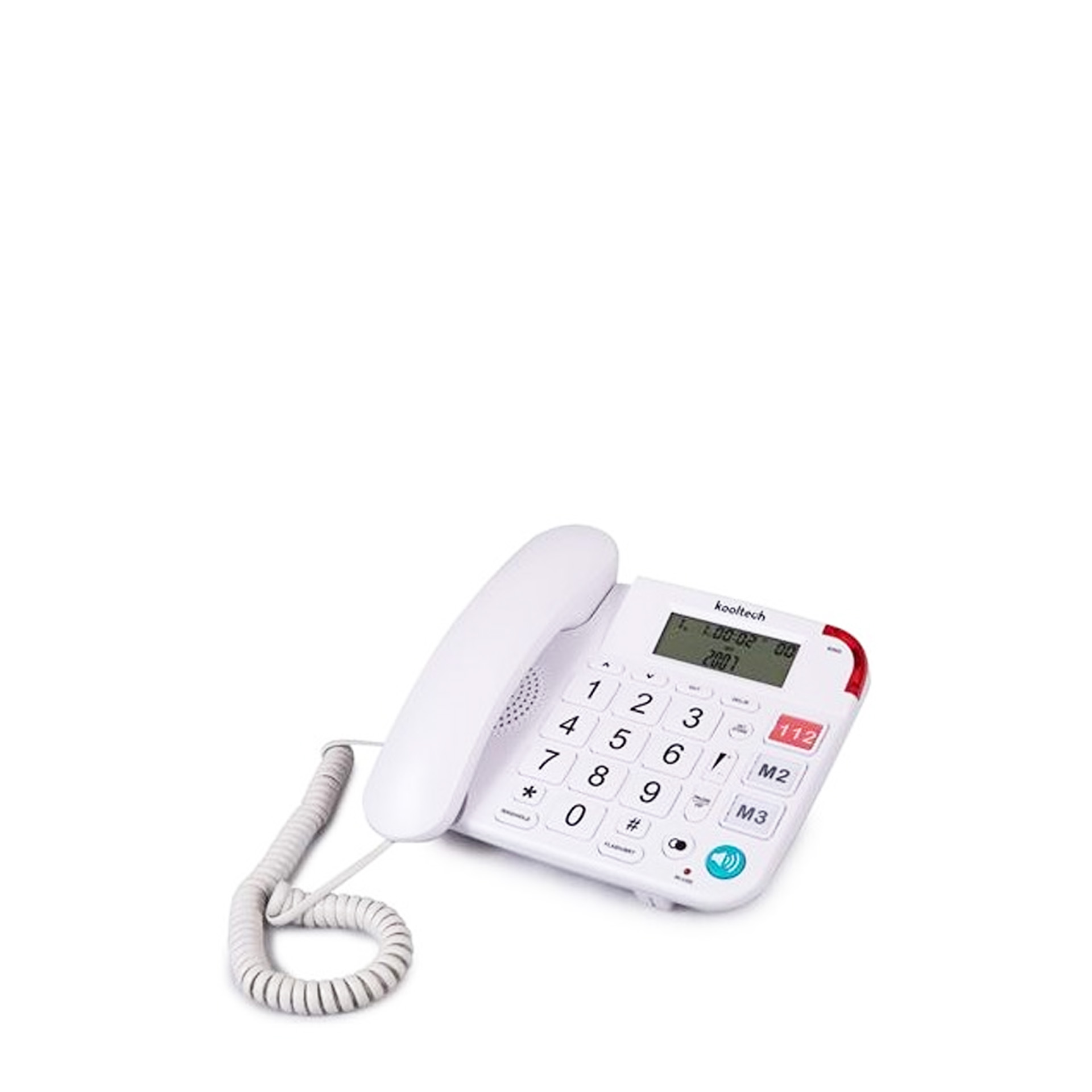 Telefone Fixo Plástico Kooltech Branco 20X20X6.5cm