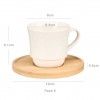 Chvena Caf Cermica com Prato Bambu 9X6.4X6.1cm Pack 6