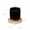 Copo Caf Cermica com Prato Bambu Preto 95ml 5.5X6.5cm Pack 4