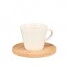 Chvena Caf Cermica com Prato Bambu 8.7X6.5X5.6cm Pack 6