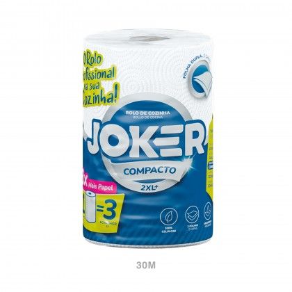 Rolo Cozinha Joker Compacto 1=3 2 Folhas 2XL+ 136 Servios 30m