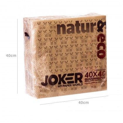 Guardanapo Joker Natur&Eco 2 Folhas Bege 40X40cm Pack 50