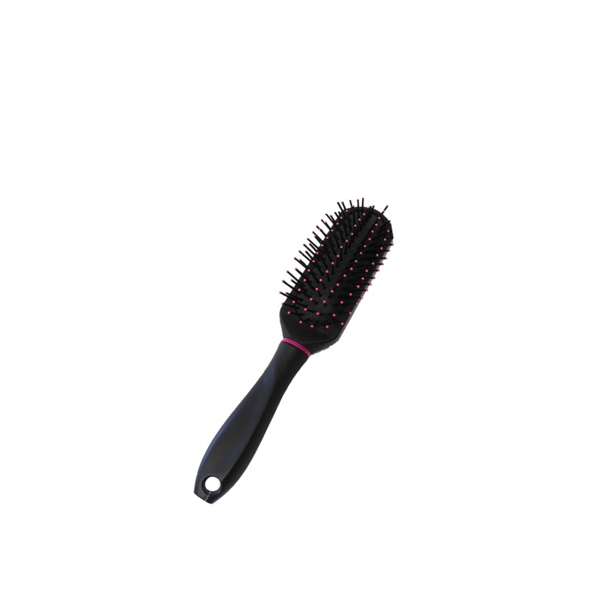 Escova Cabelo Retangular Preto / Rosa 23cm