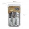 Talheres + Tabuleiro Cinzento 19.5X32.5X4.5cm Pack 25