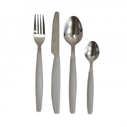 Talheres + Tabuleiro Cinzento 19.5X32.5X4.5cm Pack 25