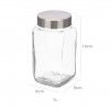 Frasco Vidro Tampa Metal 1000ml 9X9X18cm