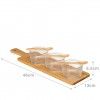 Bandeja Bambu com 3 Taas + Colher 46X13X6.5cm